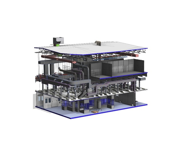 Cross sectionals of AES’s modular cleanroom technology (installed at INCOG BioPharma’s Fishers, Indiana facility)