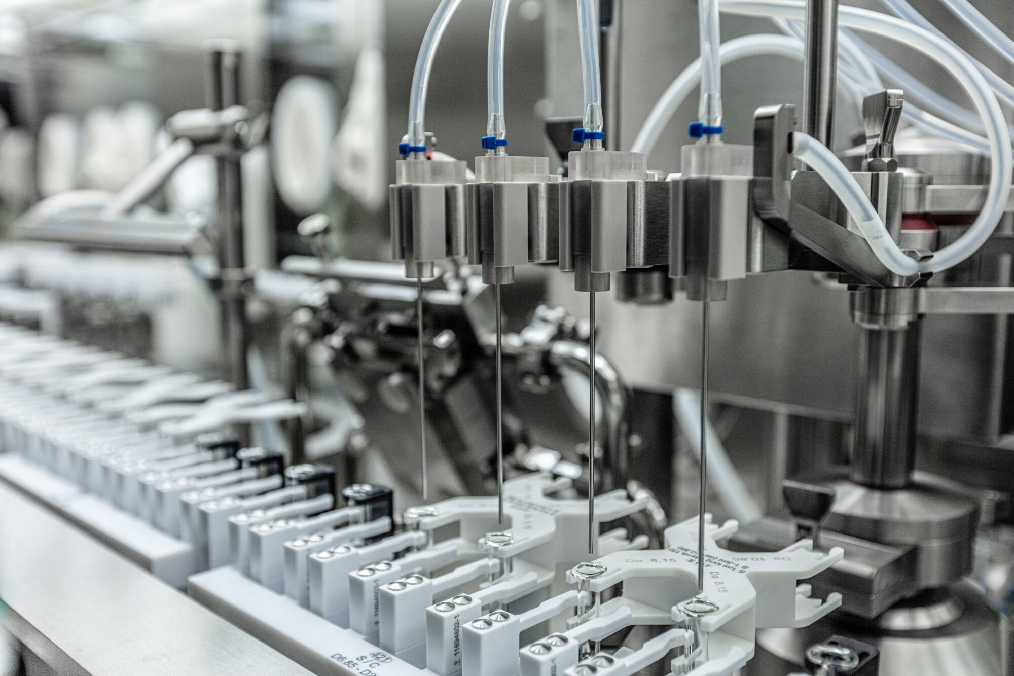 Closeup of syringes being filled